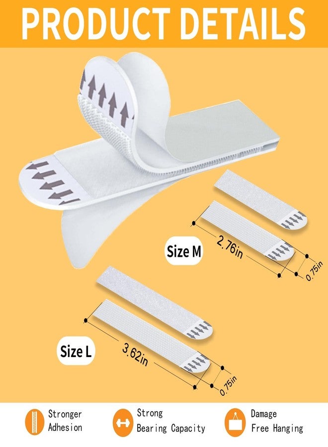MAKABEE Picture Hanging Strips Heavy Duty - 12-Pairs(24 Strips) Picture Hanging Kit Sticky Hangers for Walls, Damage Free Without Nails, Adhesive Frames/Posters/Wall Art, No Drill, White, Medium - Image 2